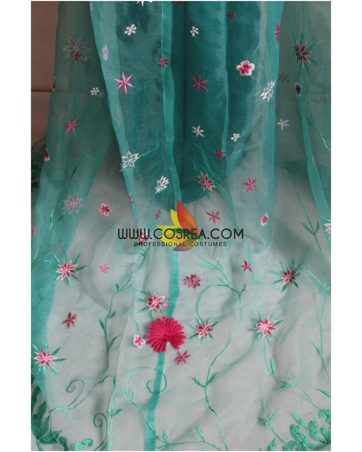 Frozen Fever Elsa Embroidered Cosplay Costume