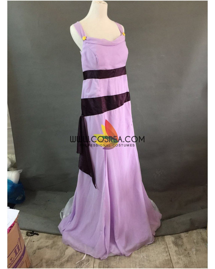 Hercules Megara Lilac Purple Chiffon Satin Cosplay Costume