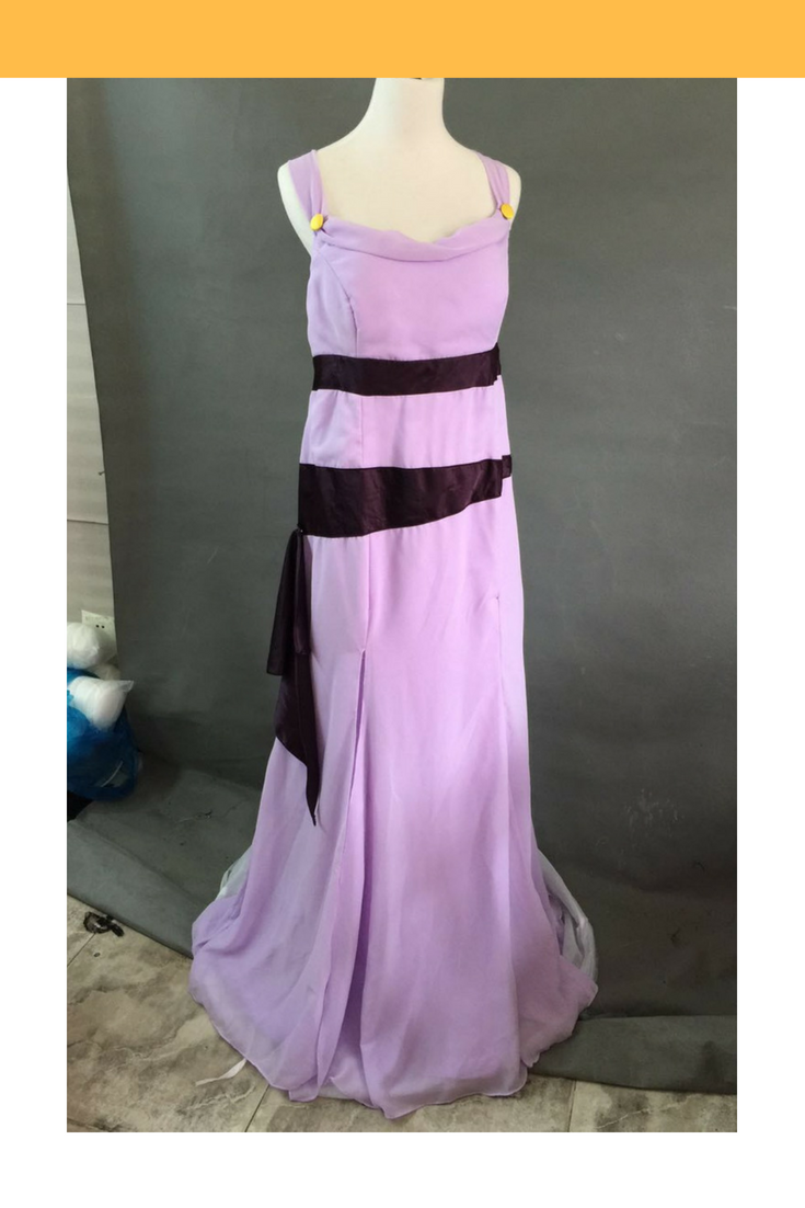 megara dress Hercules Megara Lilac Purple Chiffon Satin Cosplay Costume With Boning / Combination Lace Tie