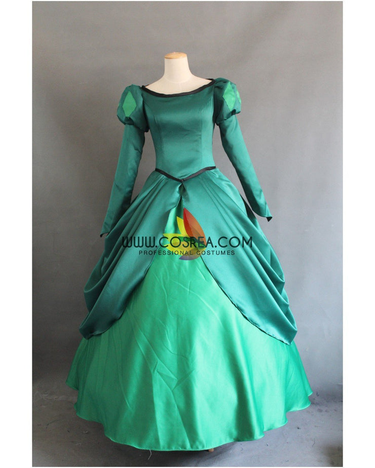 Princess Ariel Classic Green Satin Little Mermaid Cosplay Costume