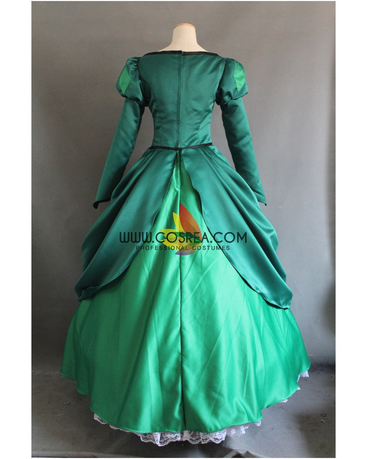 Princess Ariel Classic Green Satin Little Mermaid Cosplay Costume