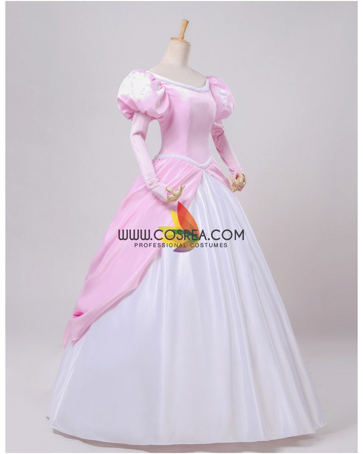 Princess Ariel Classic Pink With Chiffon Sleeves Little Mermaid Cosplay Costume