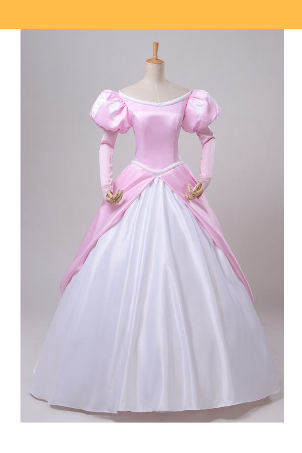 Cosrea Disney Little Mermaid Ariel Classic Pink With Chiffon Sleeves Cosplay Costume