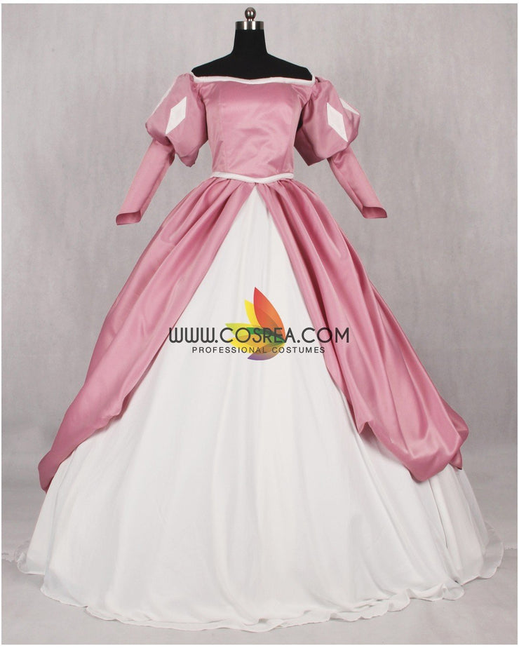 Princess Ariel Classic Rose Pink Satin Little Mermaid Cosplay Costume