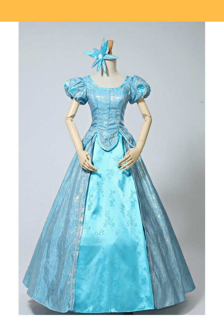 princess ariel dress Princess Ariel Park Inspired Brocade Satin Little Mermaid Cosplay Costume With Boning / Combination Lace Tie