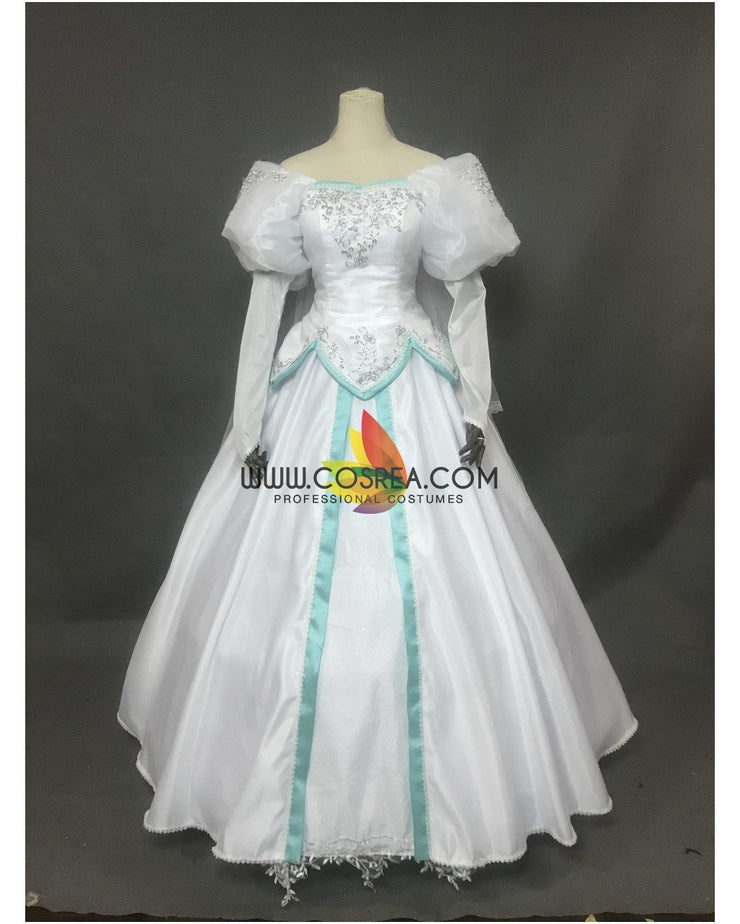 wedding dress little mermaid Princess Ariel Embroidered Wedding Dress Little Mermaid Cosplay Costume With Boning / Combination Lace Tie