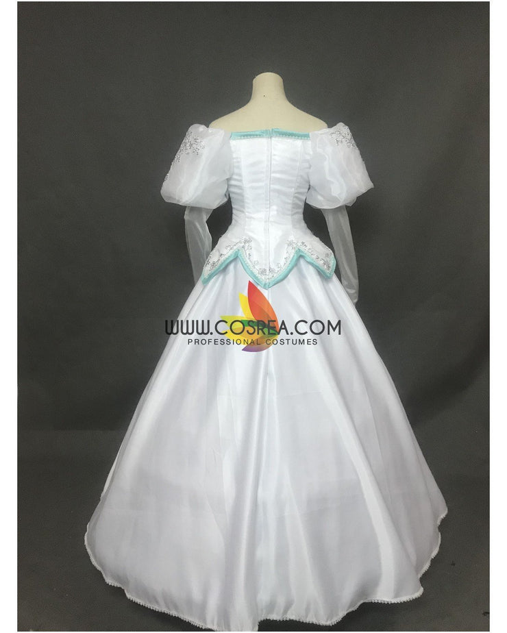 Princess Ariel Embroidered Wedding Dress Little Mermaid Cosplay Costume With Boning / Combination Lace Tie