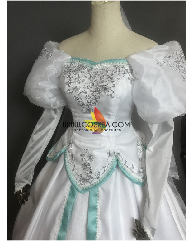 Princess Ariel Embroidered Wedding Dress Little Mermaid Cosplay Costume