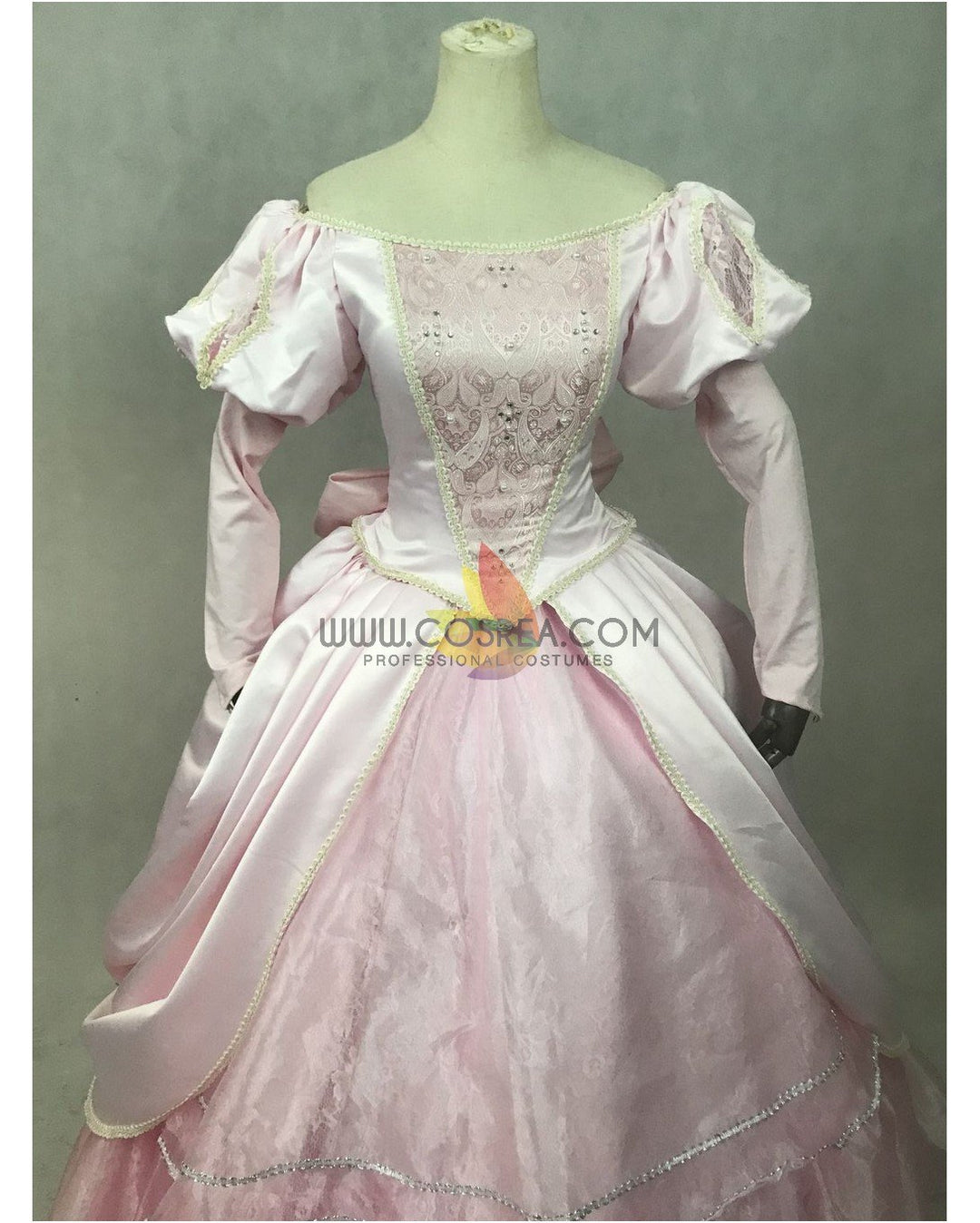 Princess Ariel Pastel Pink Wedding Little Mermaid Cosplay Costume Without Boning / Concealed Zipper