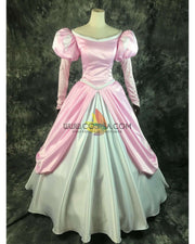 Cosrea Disney Little Mermaid Ariel Pastel Pink With Bubble Sleeves Satin Cosplay Costume