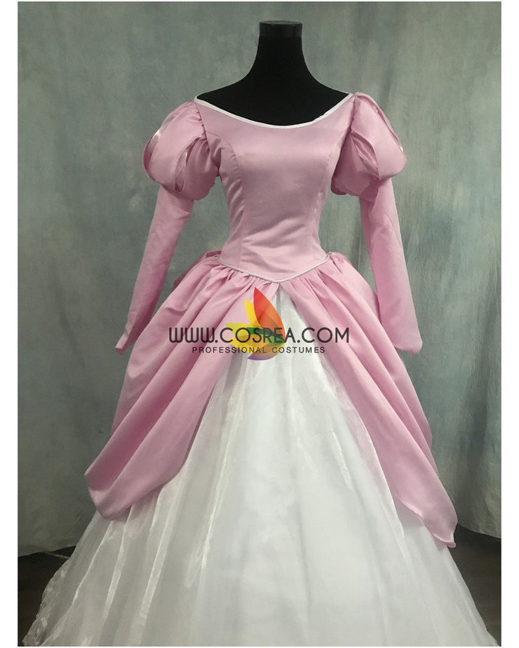 Princess Ariel Rose Pink With Floral Lace Little Mermaid Cosplay Costume