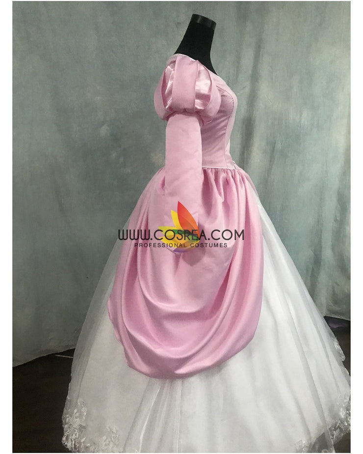 Princess Ariel Rose Pink With Floral Lace Little Mermaid Cosplay Costume