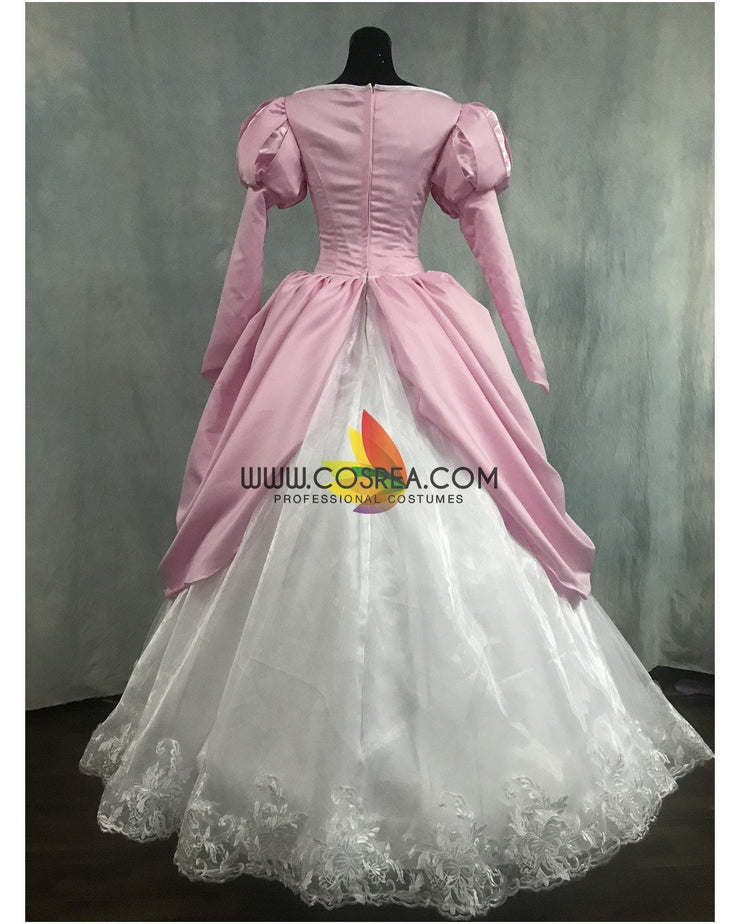 Princess Ariel Rose Pink With Floral Lace Little Mermaid Cosplay Costume