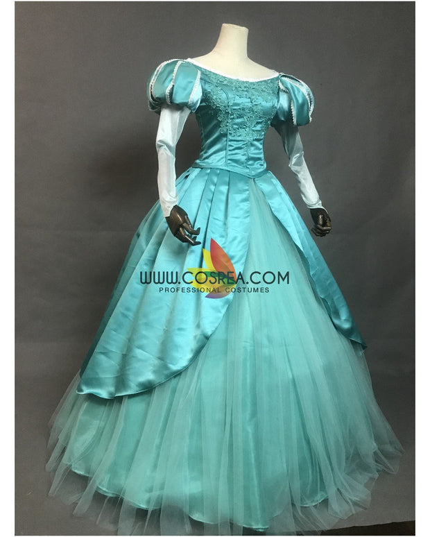 Princess Ariel Sapphire Teal Tulle Overlayer Little Mermaid Cosplay Costume