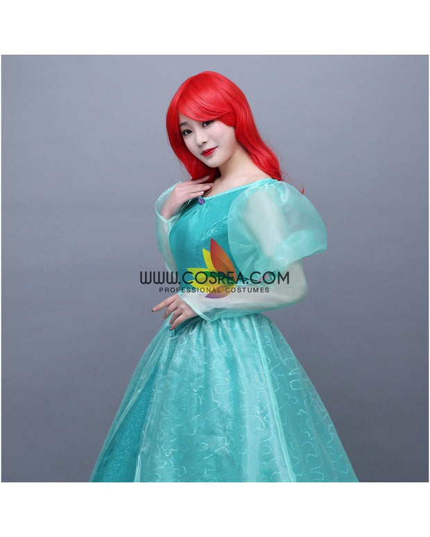 Princess Ariel Turquoise Sequin Tulle Little Mermaid Cosplay Costume