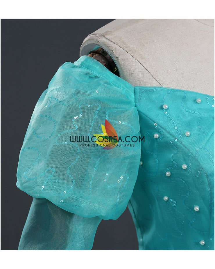Princess Ariel Turquoise Tulle With Pearl Little Mermaid Cosplay Costume