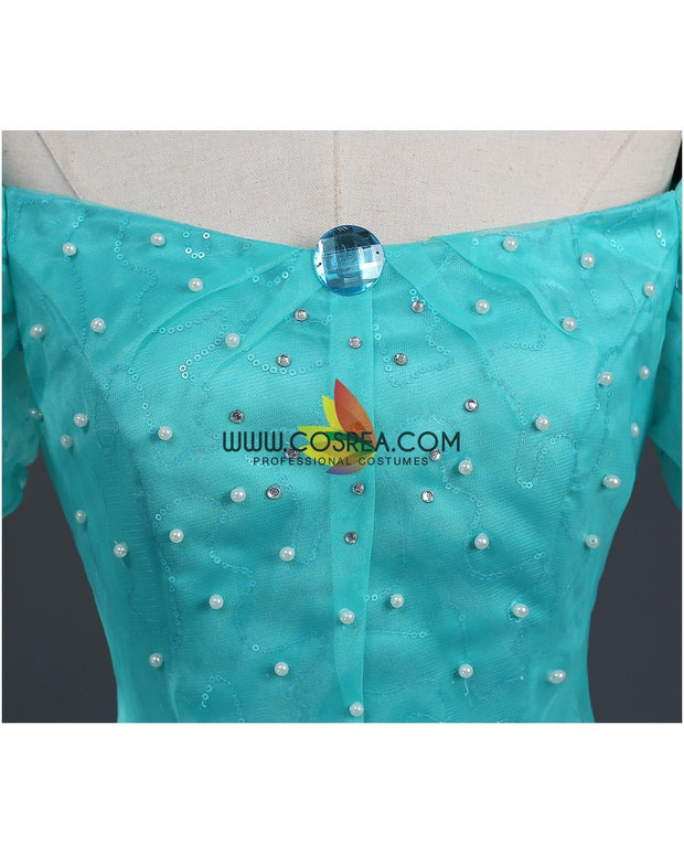 Princess Ariel Turquoise Tulle With Pearl Little Mermaid Cosplay Costume