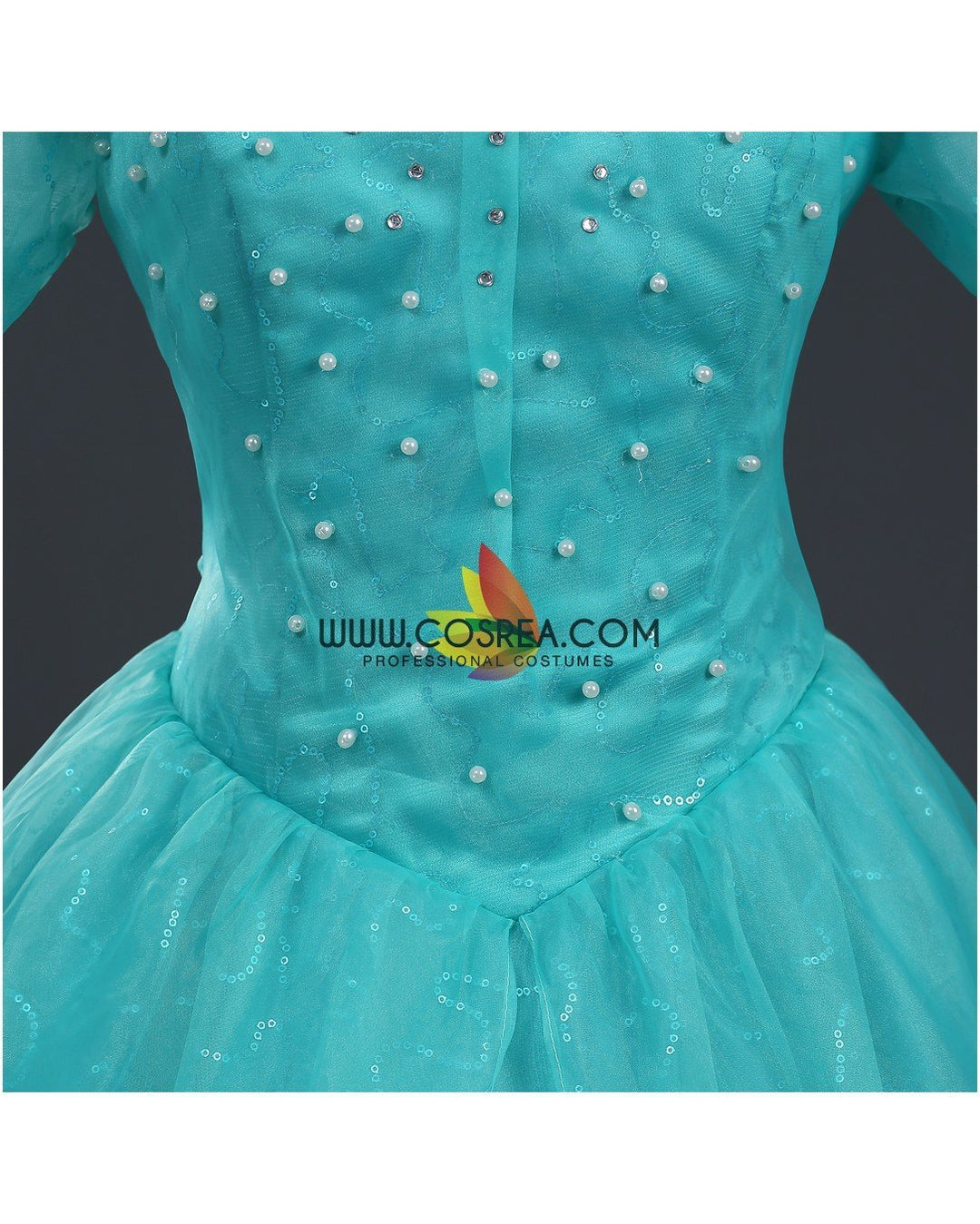 Princess Ariel Turquoise Tulle With Pearl Little Mermaid Cosplay Costume -  Cosrea Cosplay