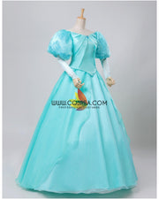 Cosrea Disney Little Mermaid Ariel Turquoise Tulle With Sequin Sleeves Cosplay Costume