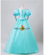 Cosrea Disney Little Mermaid Ariel Turquoise Tulle With Sequin Sleeves Cosplay Costume