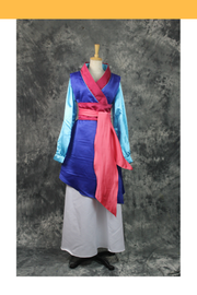 Cosrea Disney Mulan Navy Blue Satin Cosplay Costume