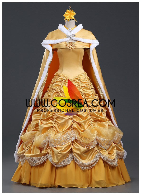 Cosrea Disney No Option Beauty And The Beast Belle Rose Gold Satin Cape