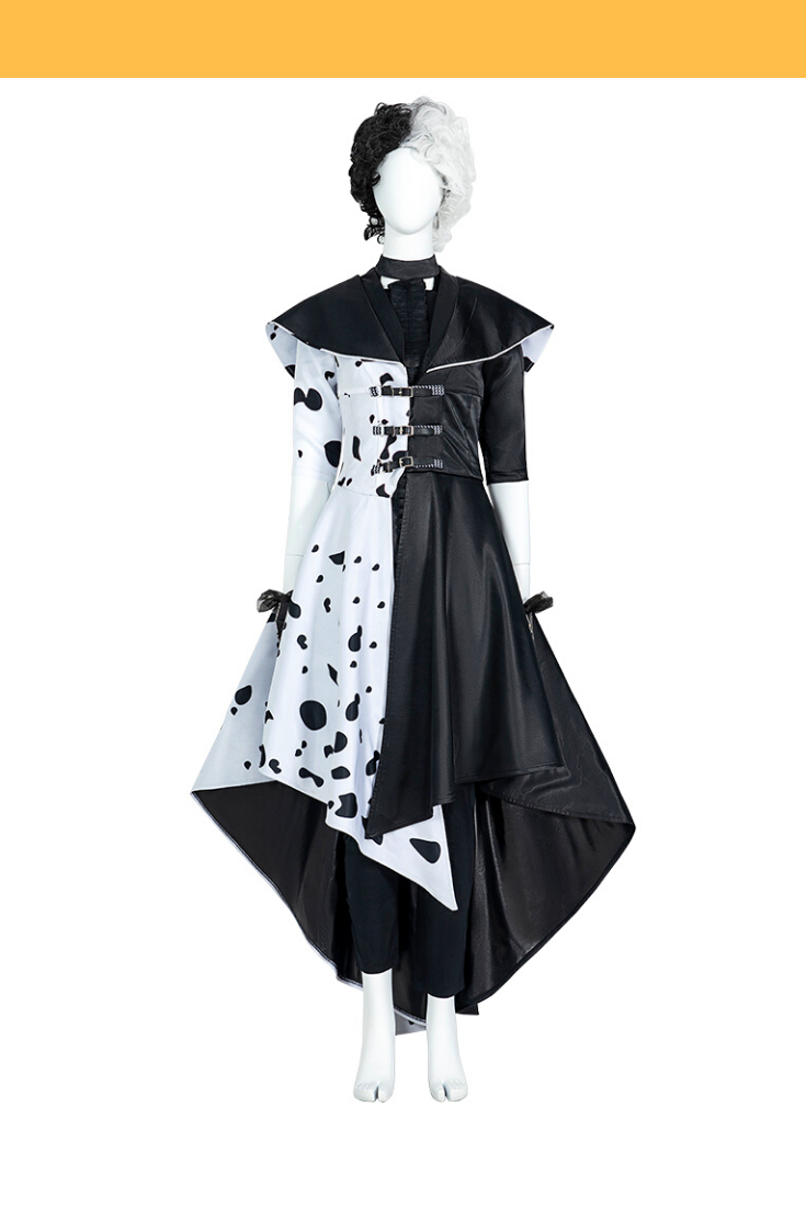 Cosrea Disney No Option Disney Cruella 2021 Movie 101 Dalmatian's Cosplay Costume