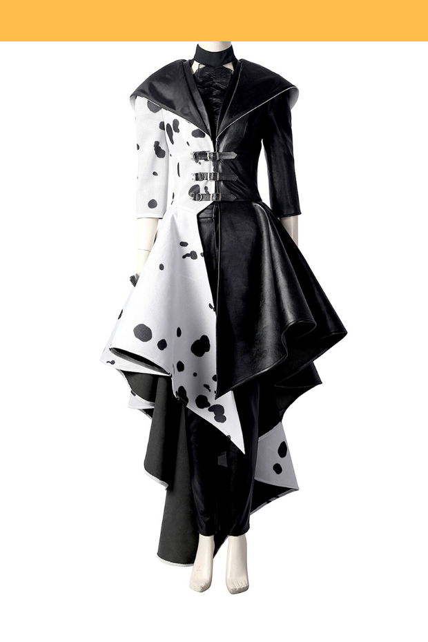 Cosrea Disney No Option Disney Cruella 2021 Movie 101 Dalmatian's Version Cosplay Costume