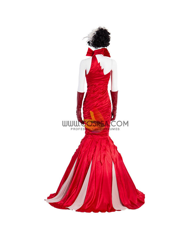 Cosrea Disney No Option Disney Cruella 2021 Movie Flame Dress Cosplay Costume