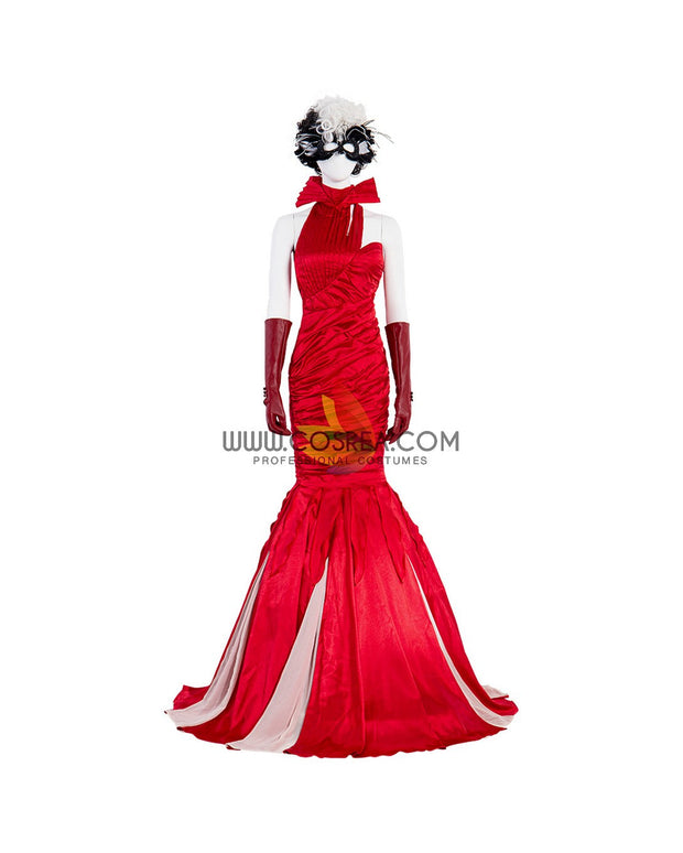Cosrea Disney No Option Disney Cruella 2021 Movie Flame Dress Cosplay Costume
