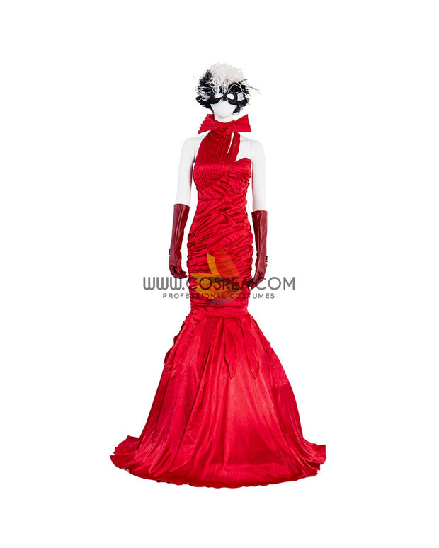 Cosrea Disney No Option Disney Cruella 2021 Movie Flame Dress Cosplay Costume