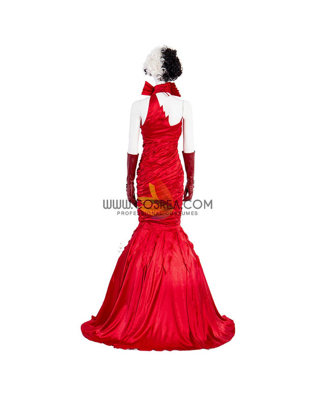 Cosrea Disney No Option Disney Cruella 2021 Movie Flame Dress Cosplay Costume