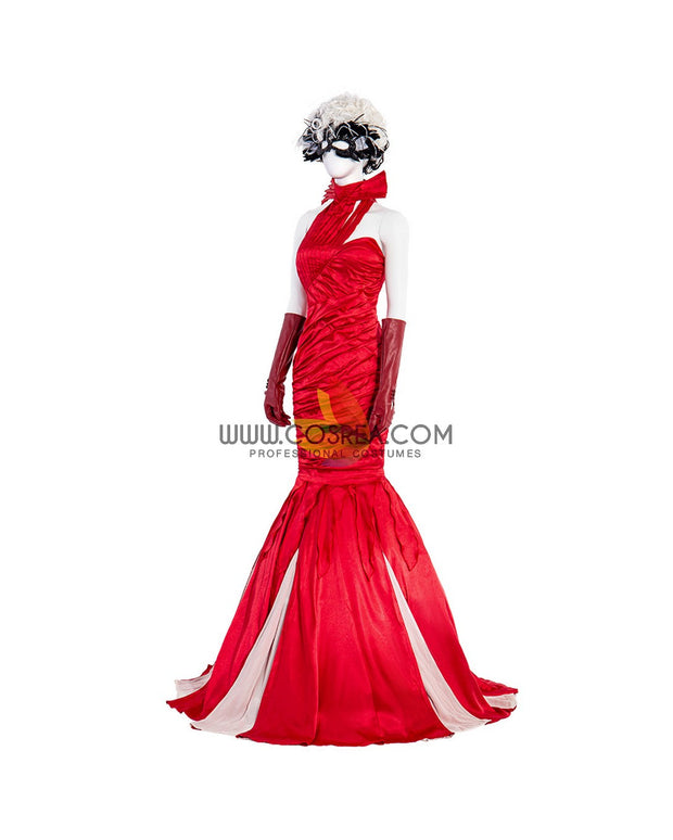 Cosrea Disney No Option Disney Cruella 2021 Movie Flame Dress Cosplay Costume