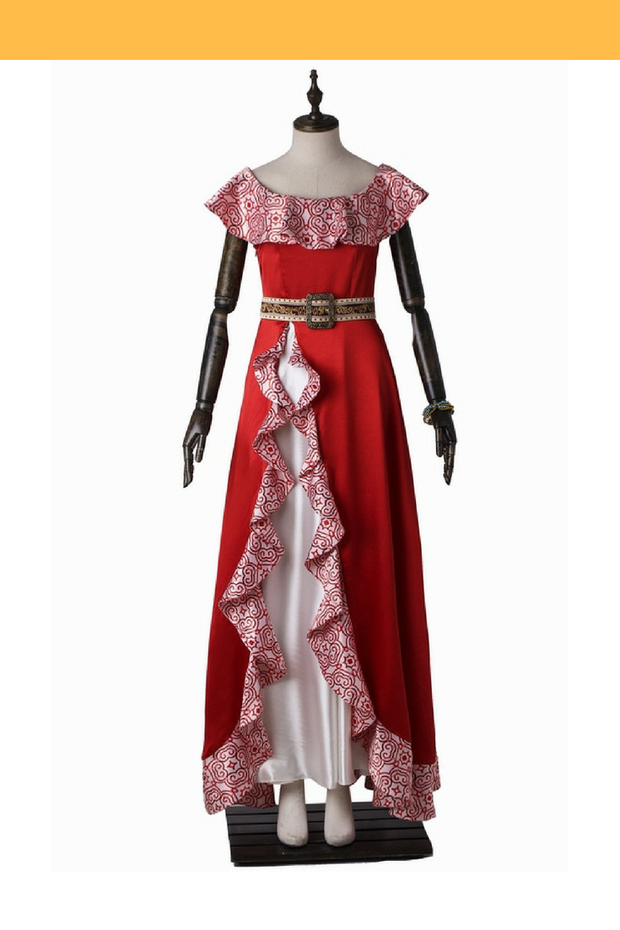 Cosrea Disney No Option Elena Satin Brocade Cosplay Costume