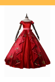 Cosrea Disney No Option Elena Satin Printed Regal Cosplay Costume