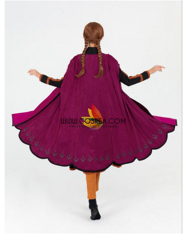 Cosrea Disney No Option Frozen 2 Anna Suede Fabric Cosplay Costume