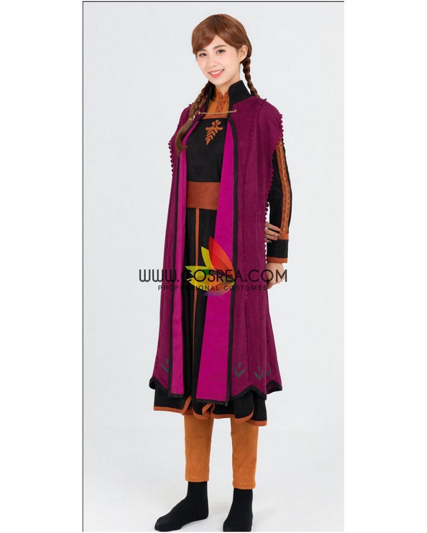 Cosrea Disney No Option Frozen 2 Anna Suede Fabric Cosplay Costume