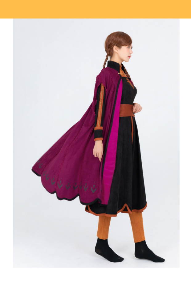 Cosrea Disney No Option Frozen 2 Anna Suede Fabric Cosplay Costume