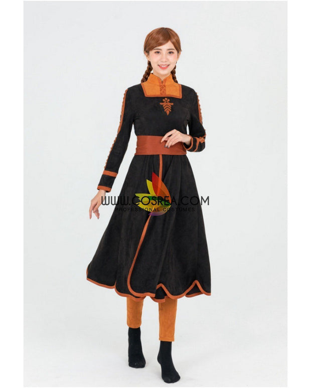 Cosrea Disney No Option Frozen 2 Anna Suede Fabric Cosplay Costume