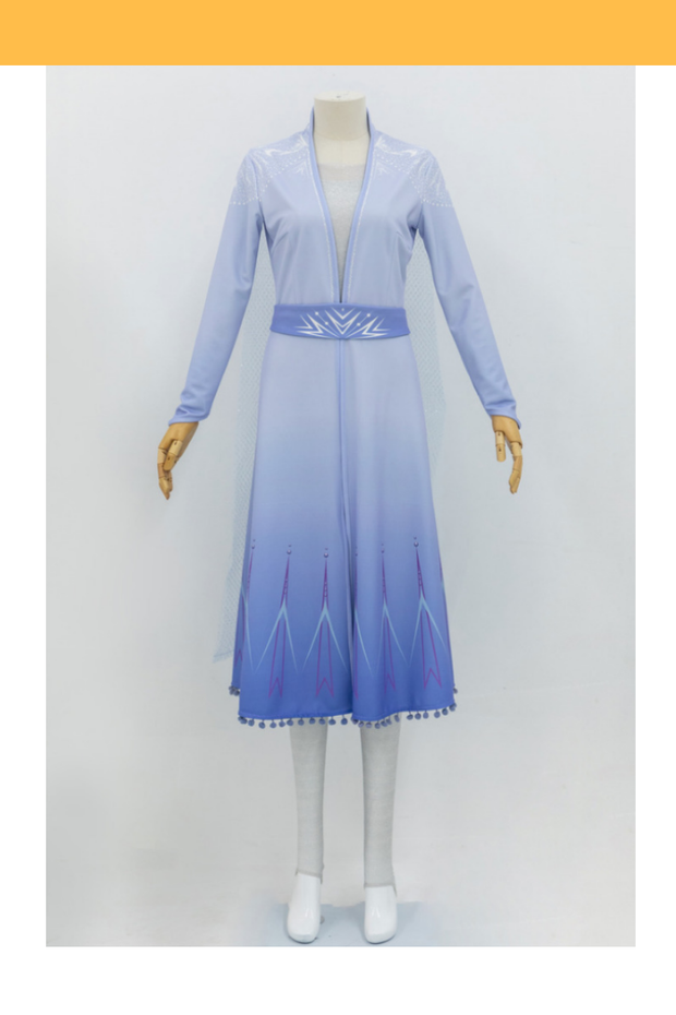 Cosrea Disney No Option Frozen 2 Elsa Gradient Light Blue Cosplay Costume