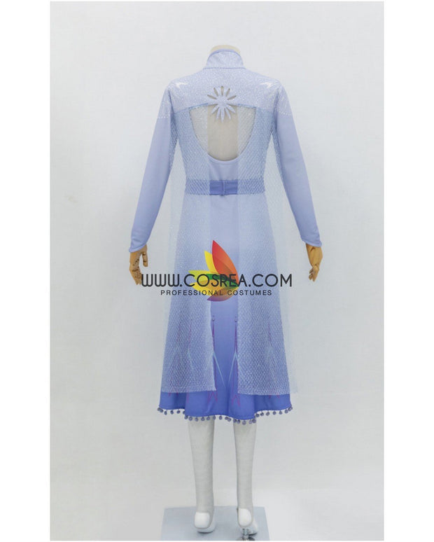 Frozen 2 Elsa Gradient Light Blue Cosplay Costume