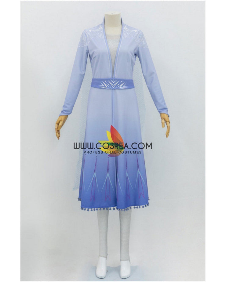 Frozen 2 Elsa Gradient Light Blue Cosplay Costume