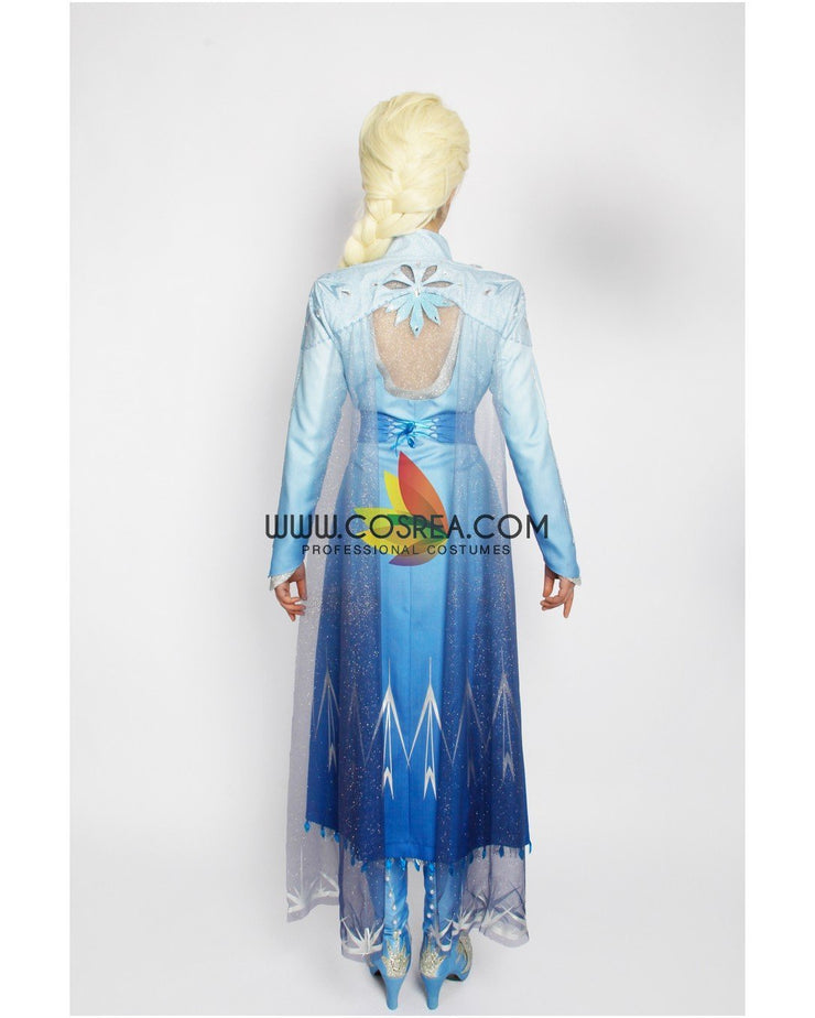 Cosrea Disney No Option Frozen 2 Elsa High Detail Gradient Embroidered Cosplay Costume