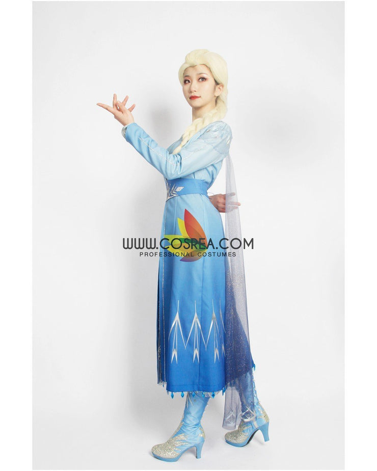 Cosrea Disney No Option Frozen 2 Elsa High Detail Gradient Embroidered Cosplay Costume