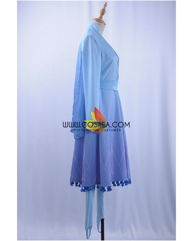 Frozen 2 Elsa Light Blue With Tassel Cosplay Costume