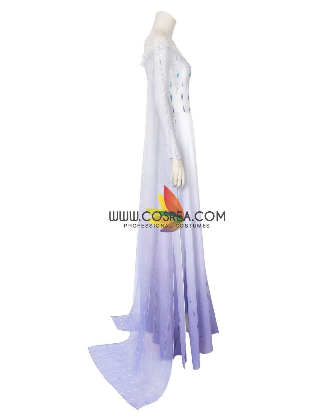 strapless open back dress Frozen 2 Elsa Show Yourself Gradient Lilac Purple Cosplay Costume