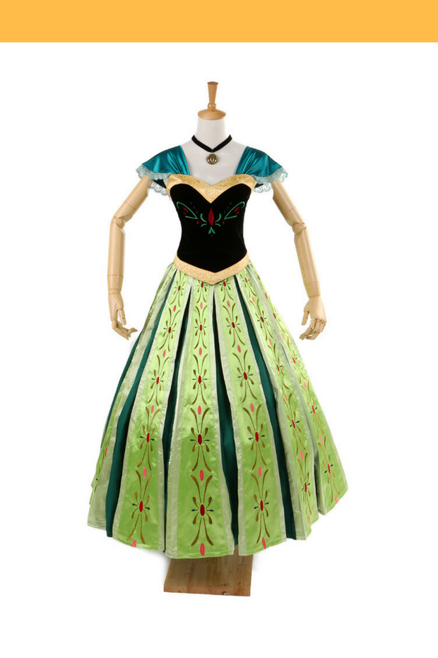 Cosrea Disney No Option Frozen Anna Coronation Classic Cosplay Costume