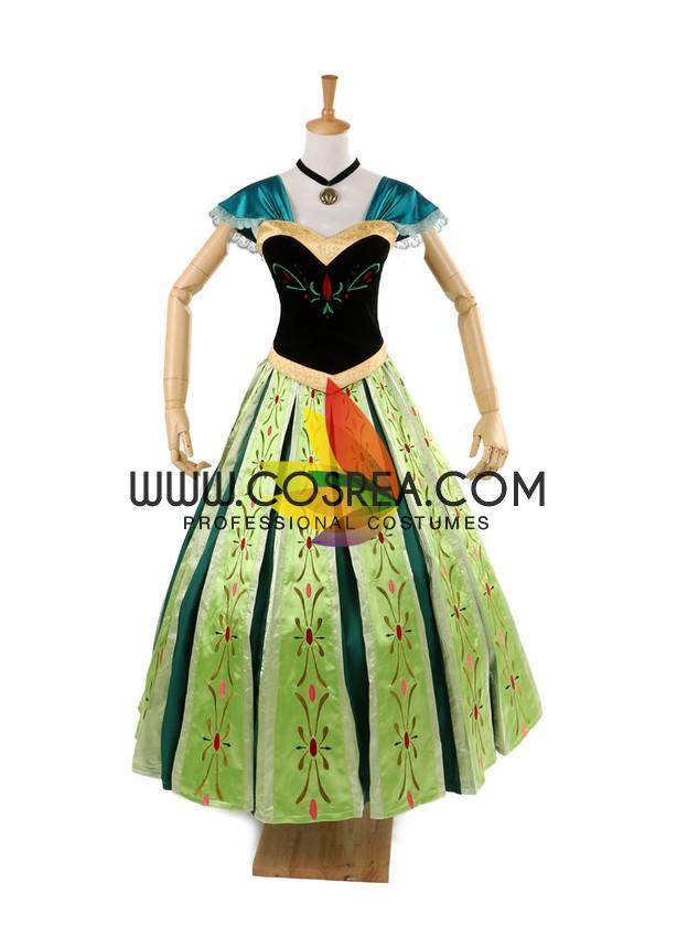 Cosrea Disney No Option Frozen Anna Coronation Classic Cosplay Costume