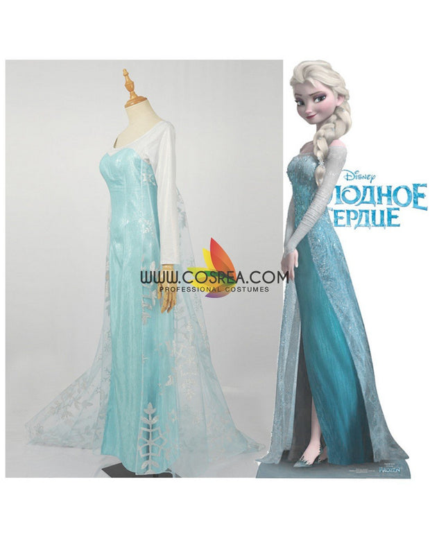 Frozen Elsa Light Cyan Cosplay Costume