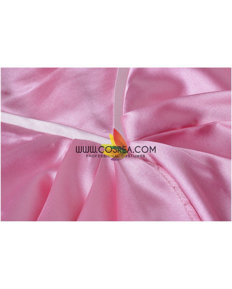 Princess Ariel Pink Satin With Wide Shoulder Little Mermaid Cosplay Costume